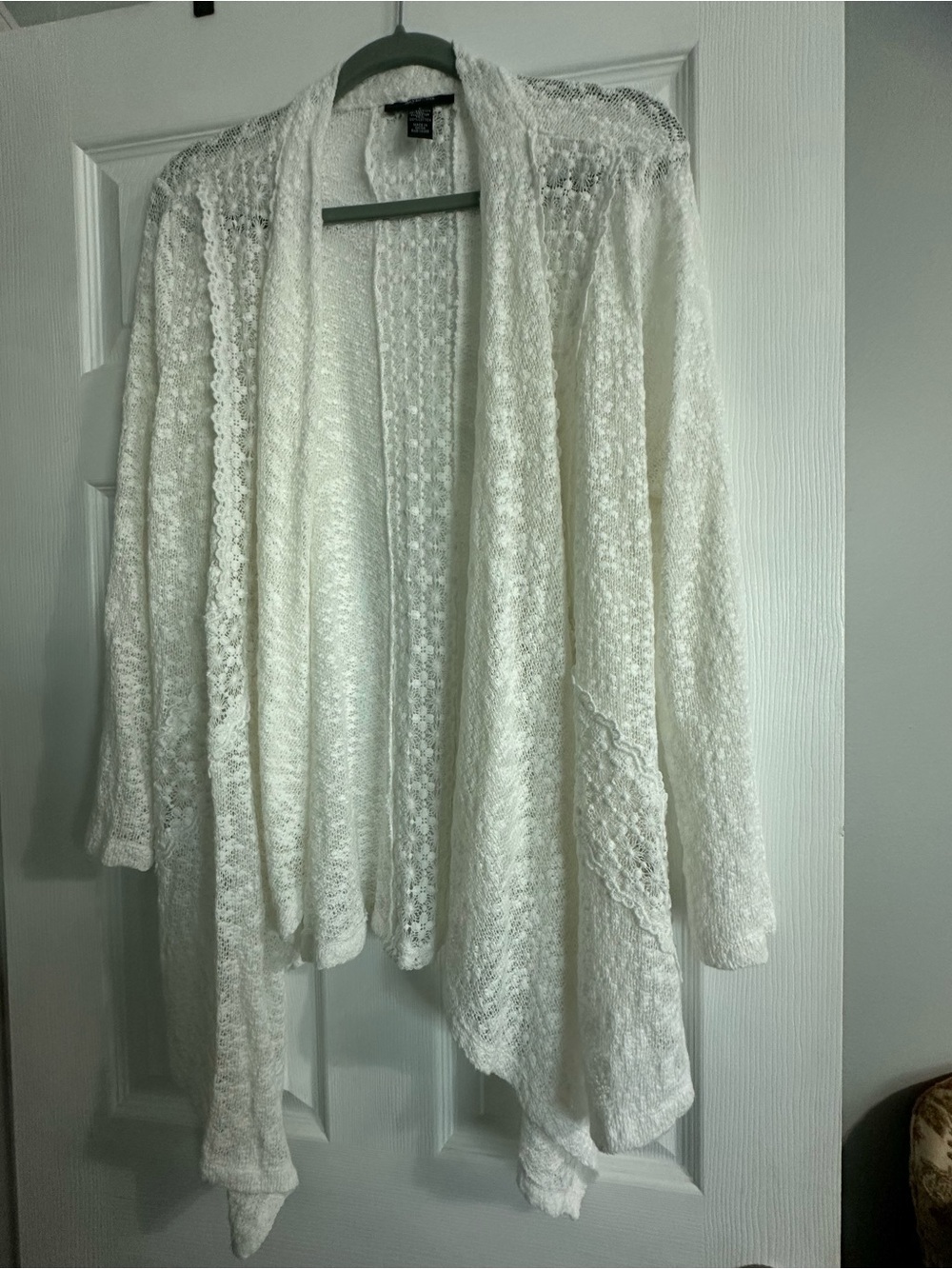 Style & Co. White Open-Front Knit Cardigan